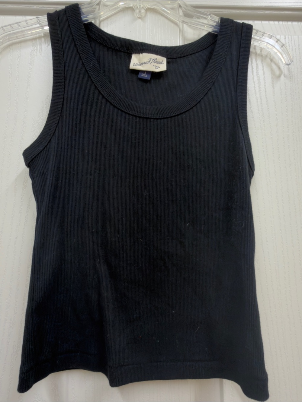 NWOT Universal Thread Black Ribbed Scoop Neck Basic Tank size Small